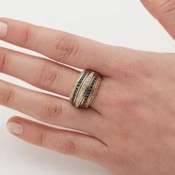 Bague saphirs diamants
