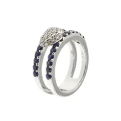 Bague saphirs diamants