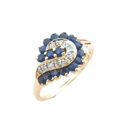 Bague saphirs diamants or