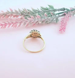 Bague saphirs diamants or
