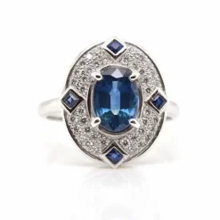 Bague saphirs et diamants en or blanc 18k