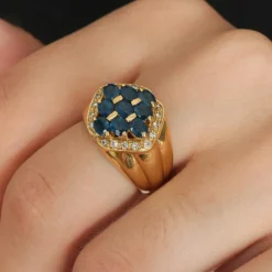 Bague Saphirs et Diamants