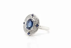 Bague saphirs et diamants en or blanc 18k