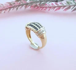 Bague Saphirs et Diamants Or