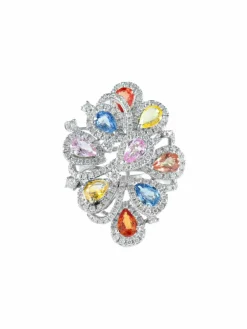 Bague Saphirs multicolores