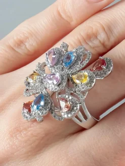 Bague Saphirs multicolores