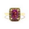 Bague saphirs rose & vert or jaune