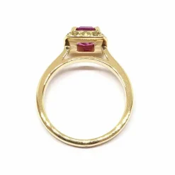 Bague saphirs rose & vert or jaune