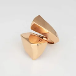 Bague sculpturale Bypass Estate 18k Or Rose Large Cocktail Band Bijoux