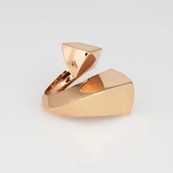 Bague sculpturale Bypass Estate 18k Or Rose Large Cocktail Band Bijoux