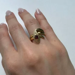 Bague serpent avec rubis et diamants