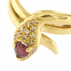 Bague serpent avec rubis et diamants