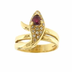 Bague serpent avec rubis et diamants