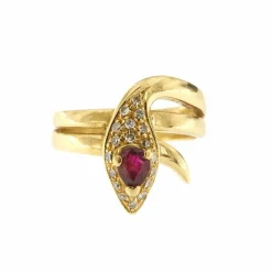 Bague serpent avec rubis et diamants