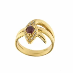 Bague serpent avec rubis et diamants