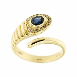 Bague serpent avec saphir et diamants