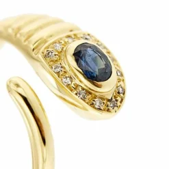 Bague serpent avec saphir et diamants