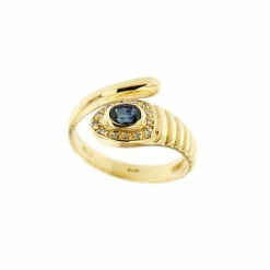 Bague serpent avec saphir et diamants