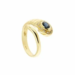 Bague serpent avec saphir et diamants