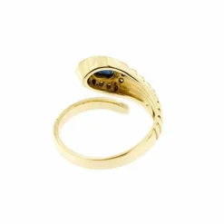 Bague serpent avec saphir et diamants