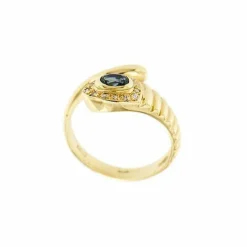 Bague serpent avec saphir et diamants