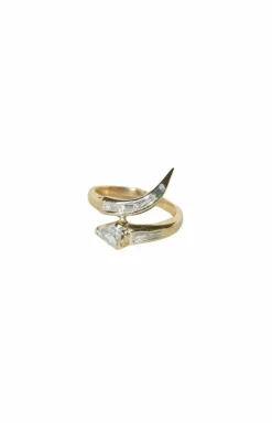 Bague Serpent Diamants Superman et Trapèze sur Or Jaune
