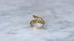 Bague Serpent Diamants Superman et Trapèze sur Or Jaune