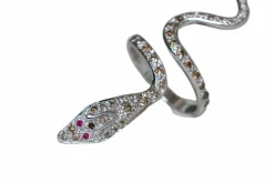 Bague serpent en or blanc et diamants de 1930