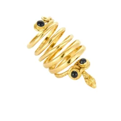 Bague Serpent en or jaune et saphirs