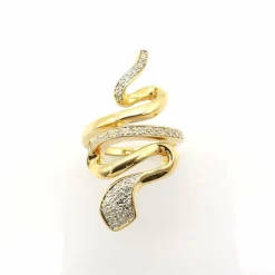 Bague serpent or & diamants
