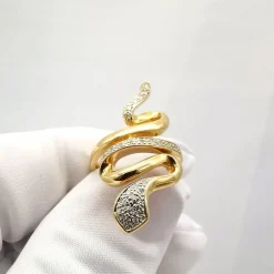 Bague serpent or & diamants