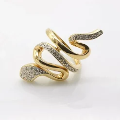 Bague serpent or & diamants
