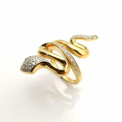 Bague serpent or & diamants