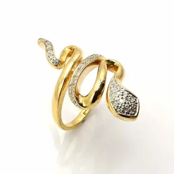 Bague serpent or & diamants
