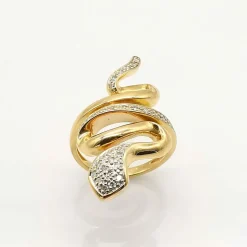 Bague serpent or & diamants