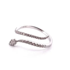 Bague serpent or blanc, diamants