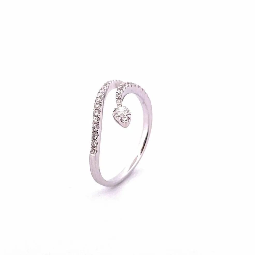Bague serpent or blanc, diamants