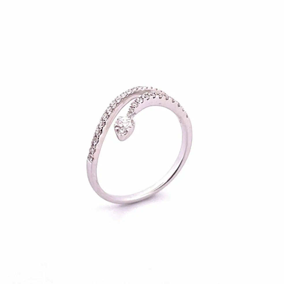 Bague serpent or blanc, diamants