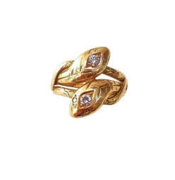 Bague serpent or et diamants