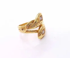 Bague serpent or et diamants