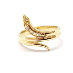 Bague serpent or jaune 18 carats diamants