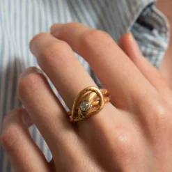 Bague Serpent or jaune diamant