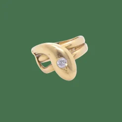 Bague serpent or jaune et diamant