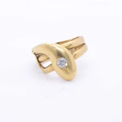 Bague serpent or jaune et diamant