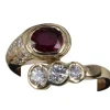 Bague Serpent Ovale Rubis et Diamants en or jaune