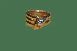 Bague serpent victorienne en or jaune avec diamant