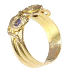 Bague Serpent Victorienne : Un Trio Symbolique en Or
