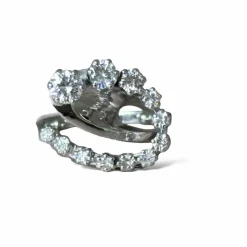 Bague serpentine or blanc diamants