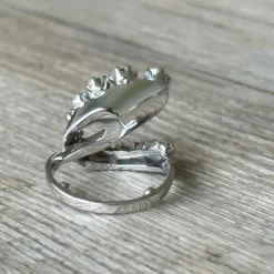 Bague serpentine or blanc diamants