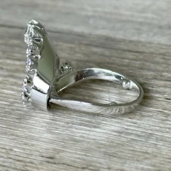 Bague serpentine or blanc diamants